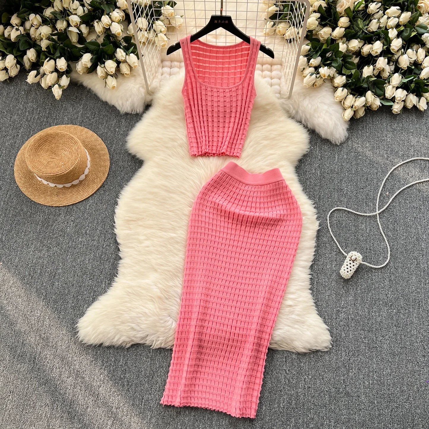 Sexy Summer Knit 2-Piece Maxi Set
