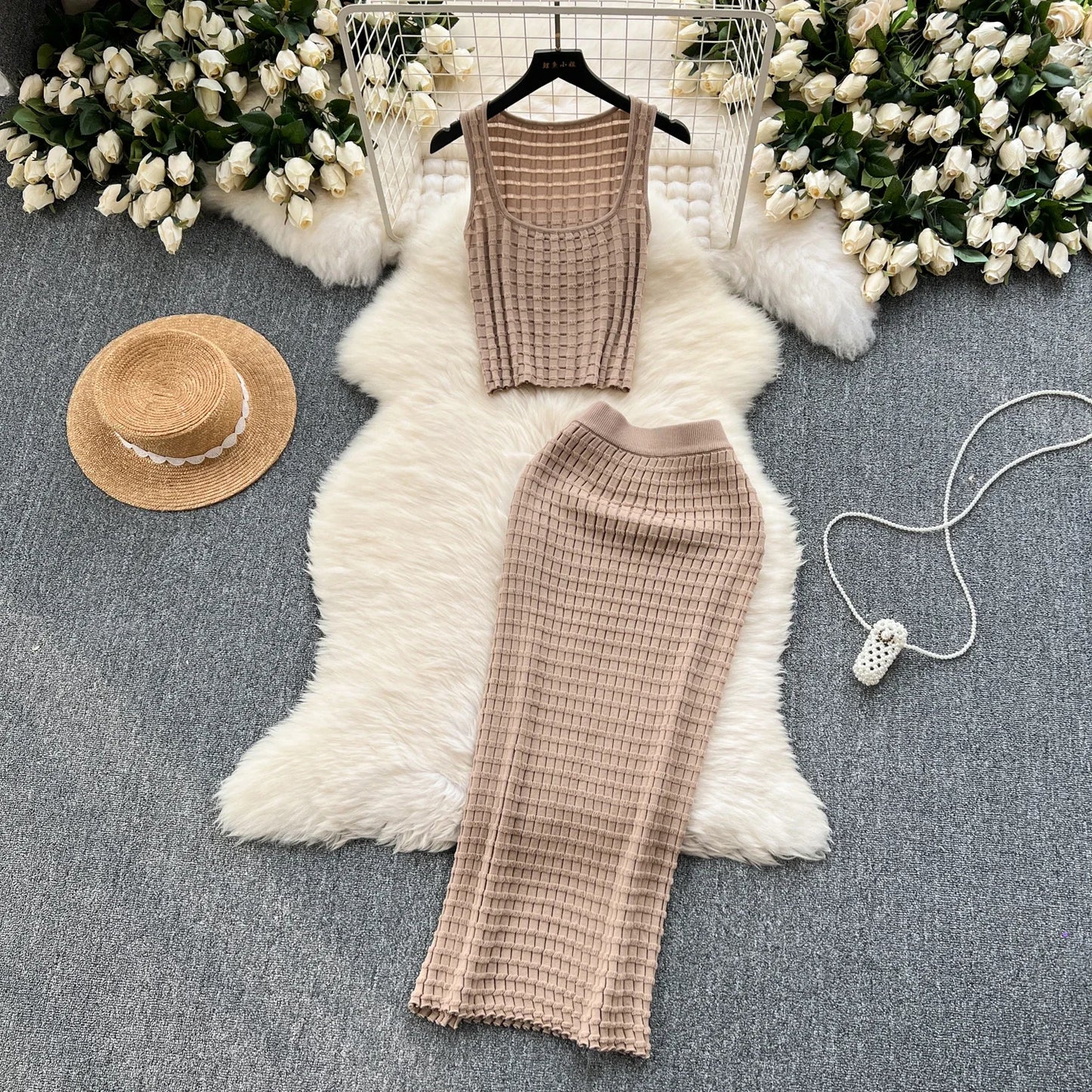 Sexy Summer Knit 2-Piece Maxi Set