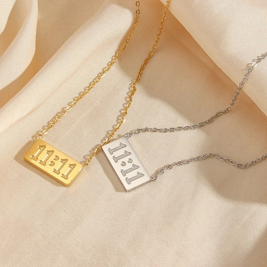sancēo 11:11 Angel Number Plate Necklace