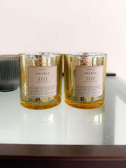 1111 Candle with Healing Crystals - Noël Forest (10oz Jar) *Holiday Edition*