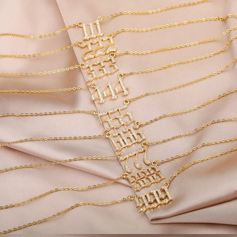 CZ Angel Number Necklace