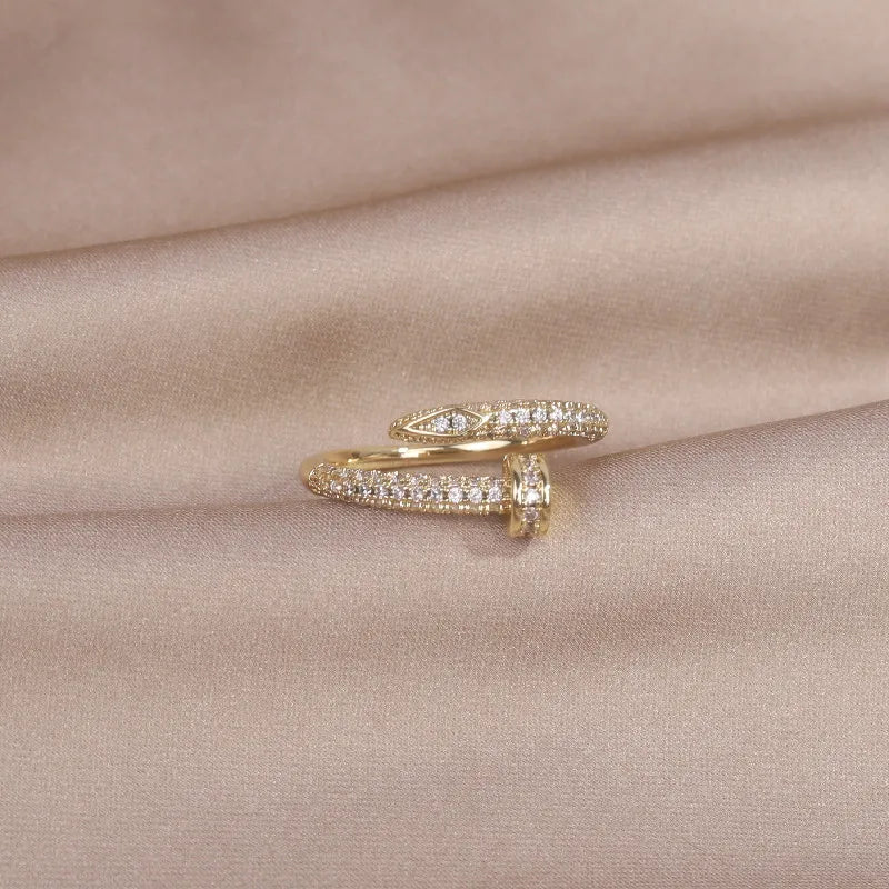 14K Gold Plated Nail Ring