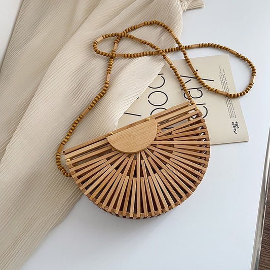 sanceo Semi-Circle Bamboo Handbag