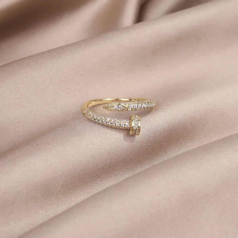 14K Gold Plated Nail Ring