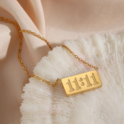 sancēo 11:11 Angel Number Plate Necklace