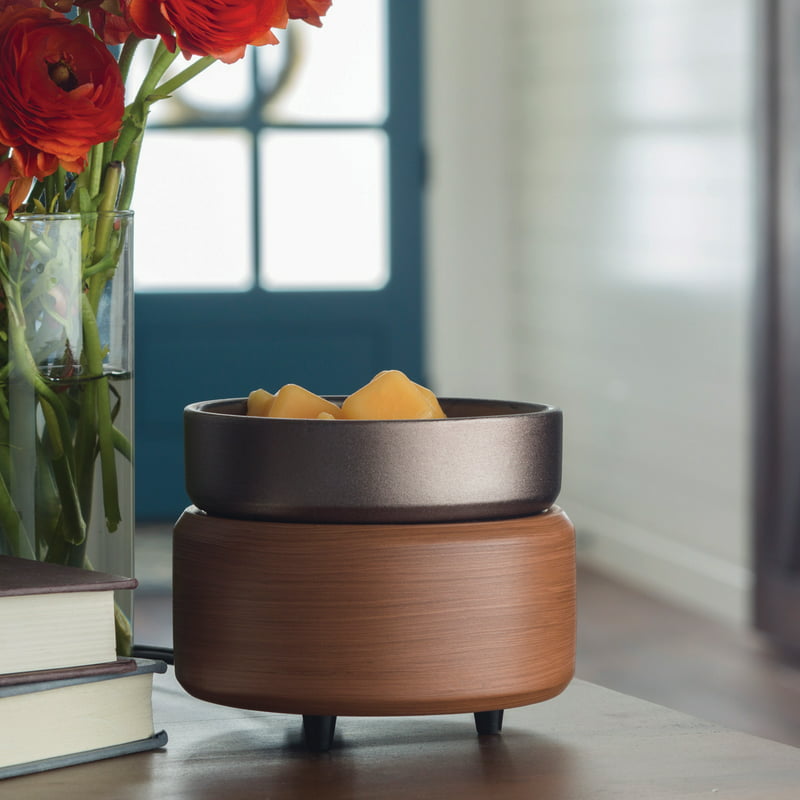 Walnut 2-In-1 Candle and Fragrance Warmer For Candles And Wax Melts