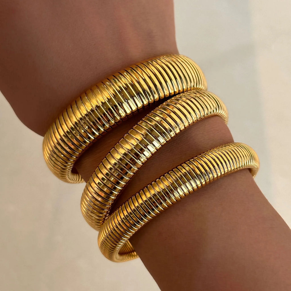 Stackable vintage gold bangles