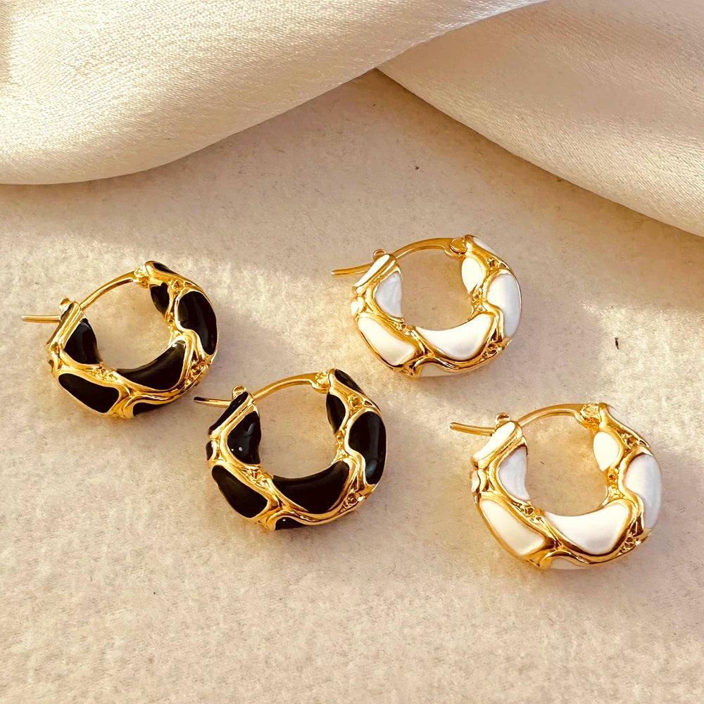 Small chunky hoop earrings
