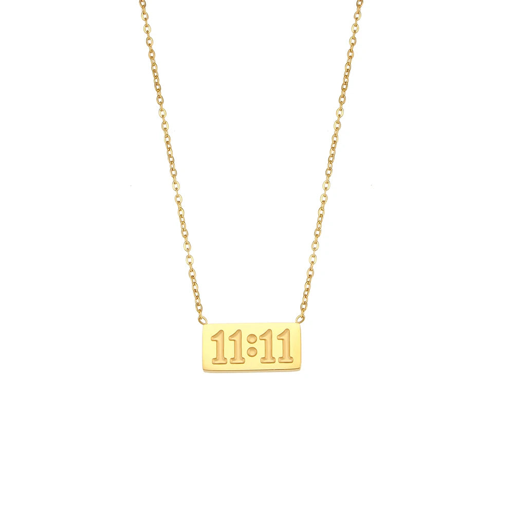 sancēo 11:11 Angel Number Plate Necklace