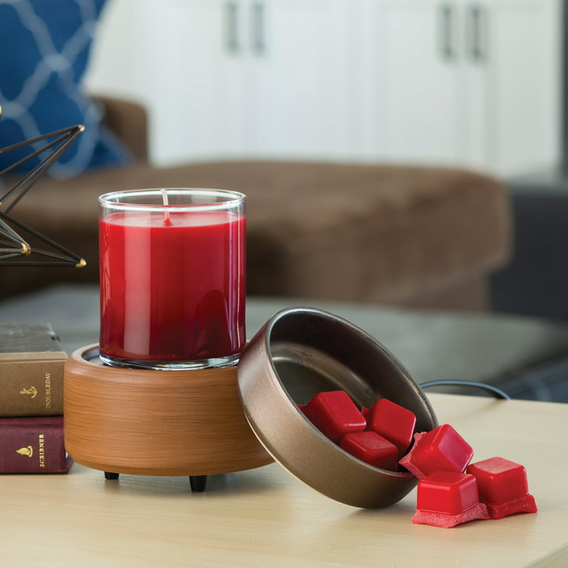 Walnut 2-In-1 Candle and Fragrance Warmer For Candles And Wax Melts