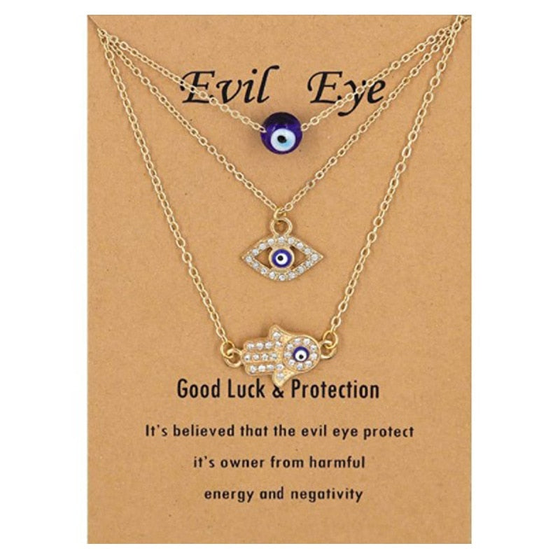 sanceo Evil Eye Protection Necklace Sets