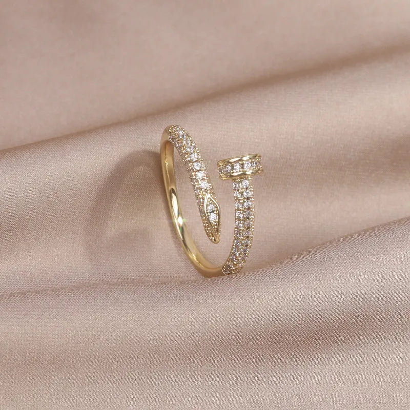 14K Gold Plated Nail Ring
