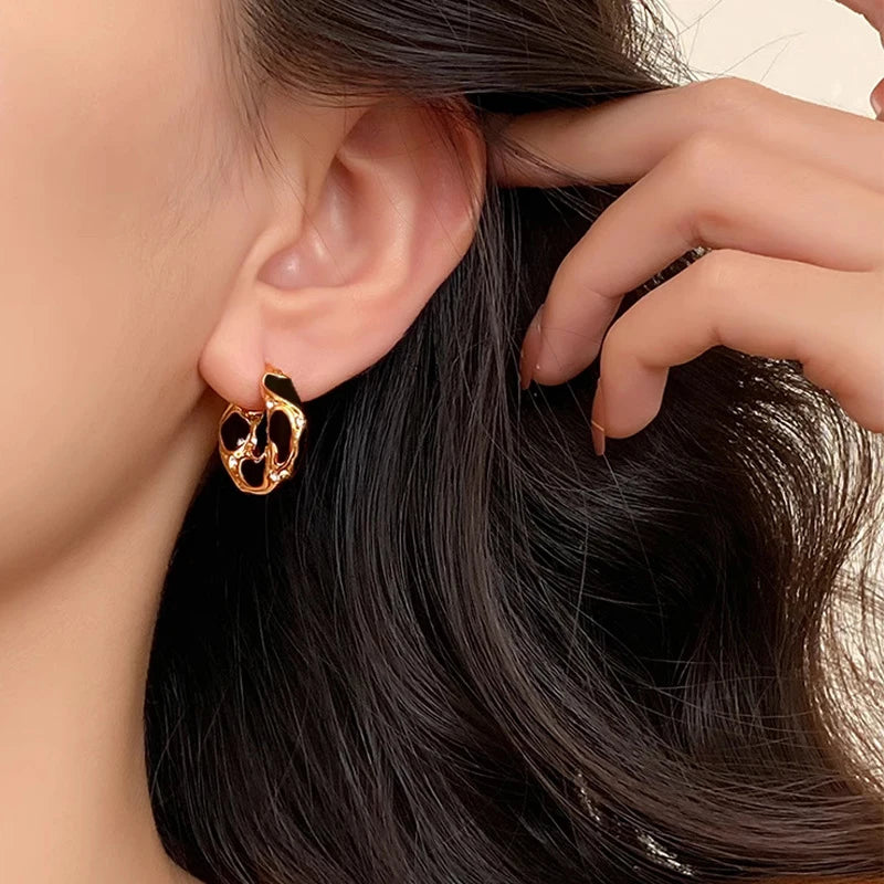 Small chunky hoop earrings