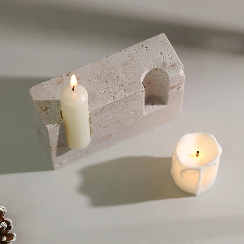 Natural Marble Candle Stick Holder