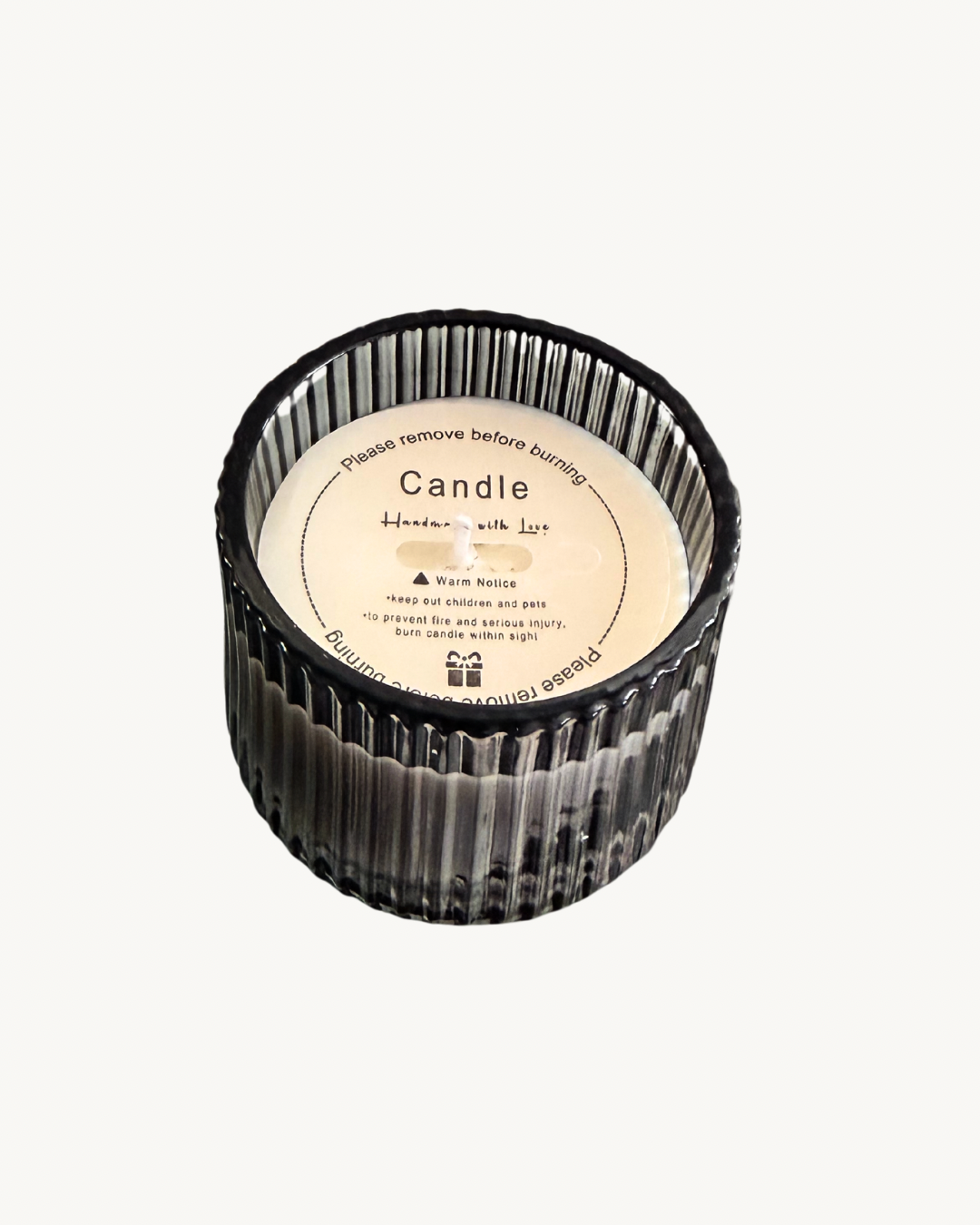 Decor Candle  - Black Ribbed Glass Jar (7oz Jar) - multiple scents available
