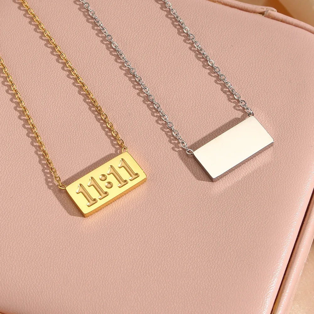 sancēo 11:11 Angel Number Plate Necklace