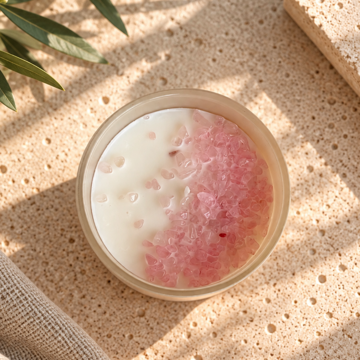 11:11 Palo Santo Eclipse Eclipse Candle | Beige Jar (rose quartz)