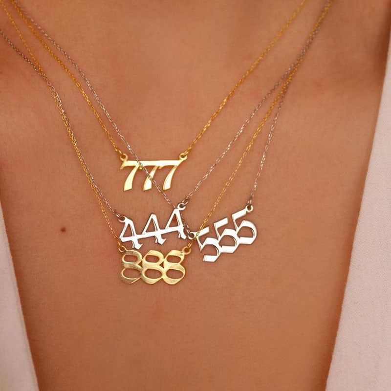 Angel Number Necklaces 111 222 333 444 555 777 888 999
